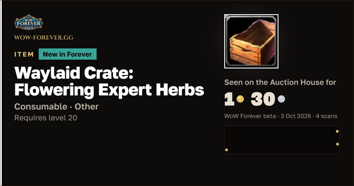 The preview card for Waylaid Crate: Flowering Expert Herbs