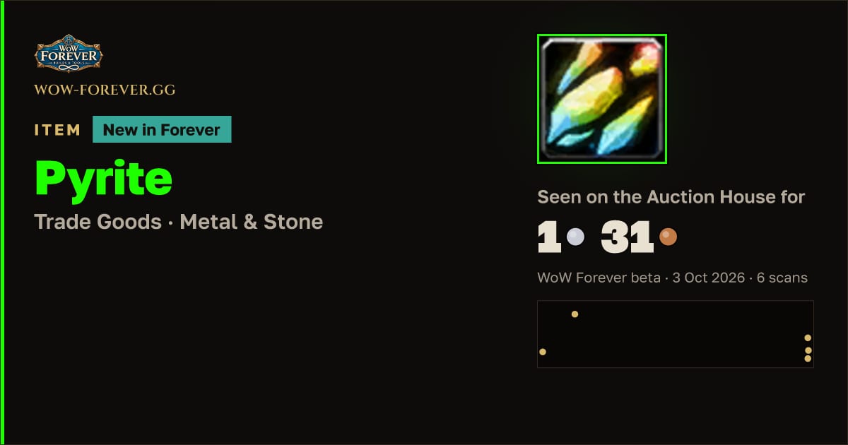 The preview card for Pyrite