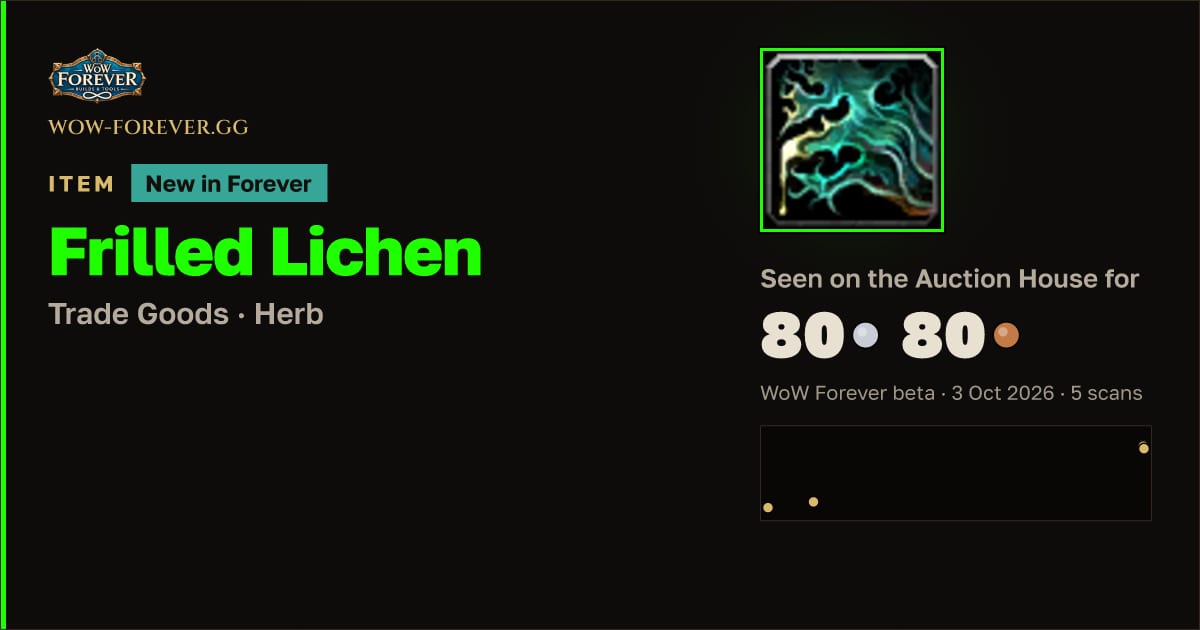 The preview card for Frilled Lichen