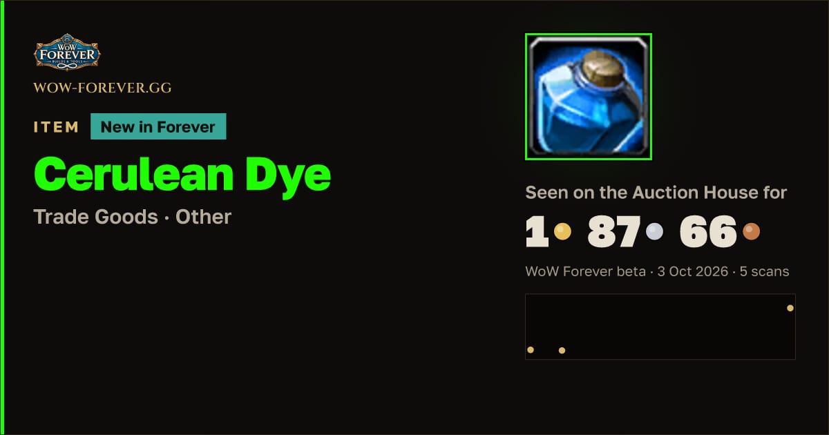 The preview card for Cerulean Dye