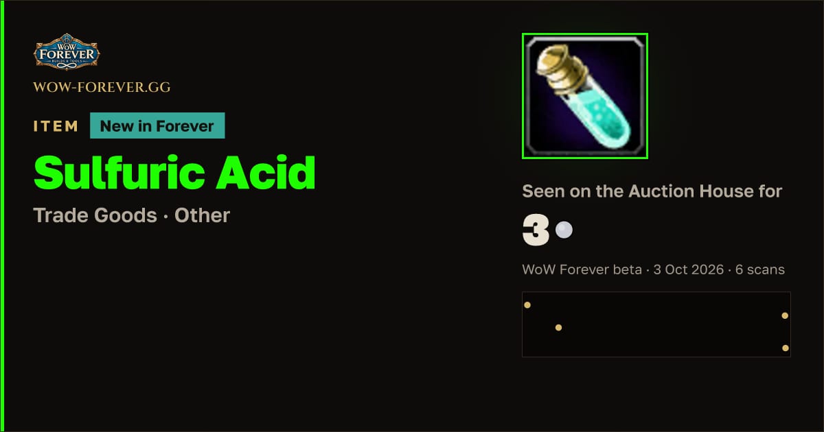 The preview card for Sulfuric Acid