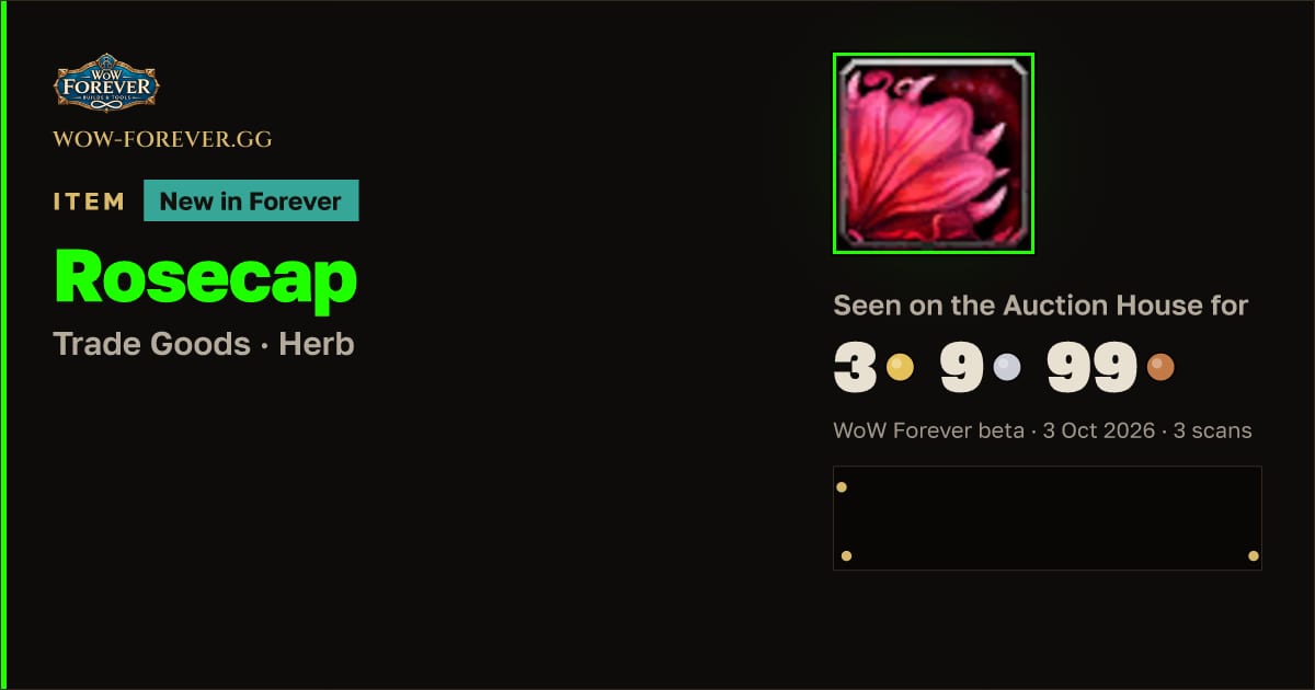 The preview card for Rosecap