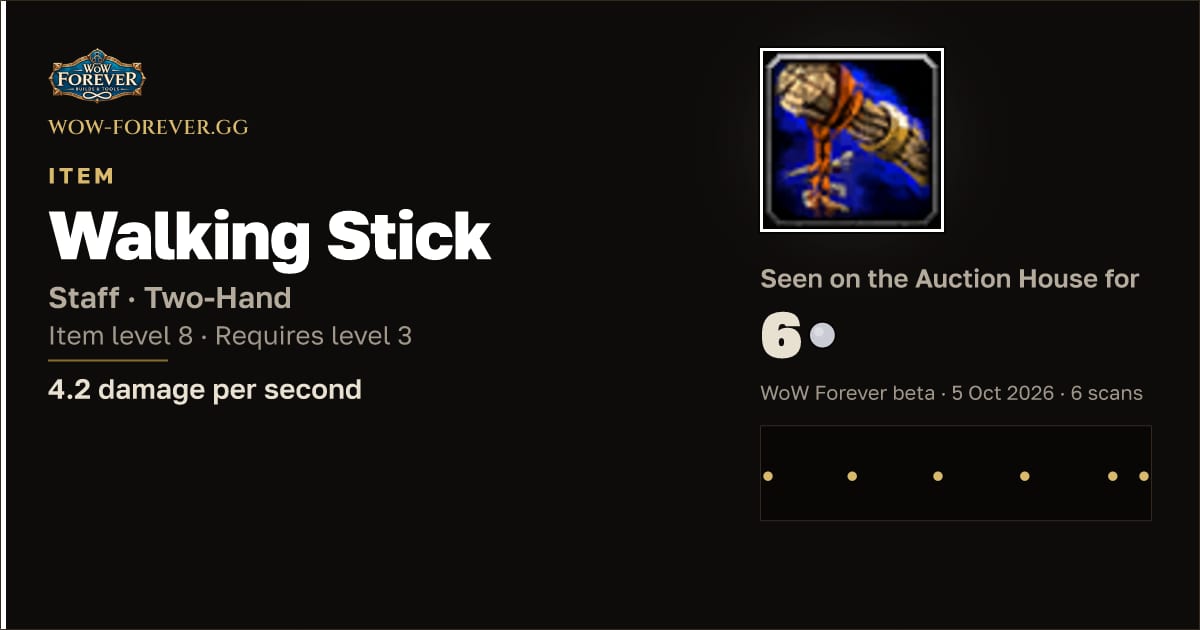 The preview card for Walking Stick