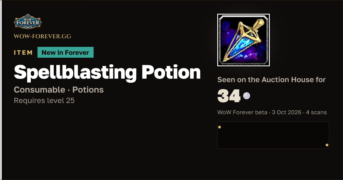 The preview card for Spellblasting Potion