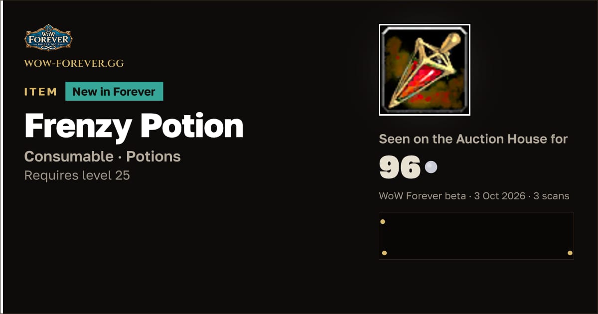 The preview card for Frenzy Potion