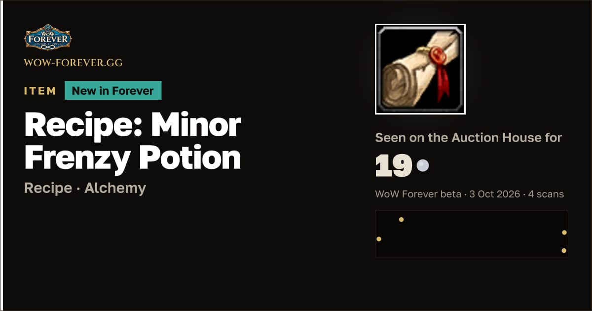 The preview card for Recipe: Minor Frenzy Potion
