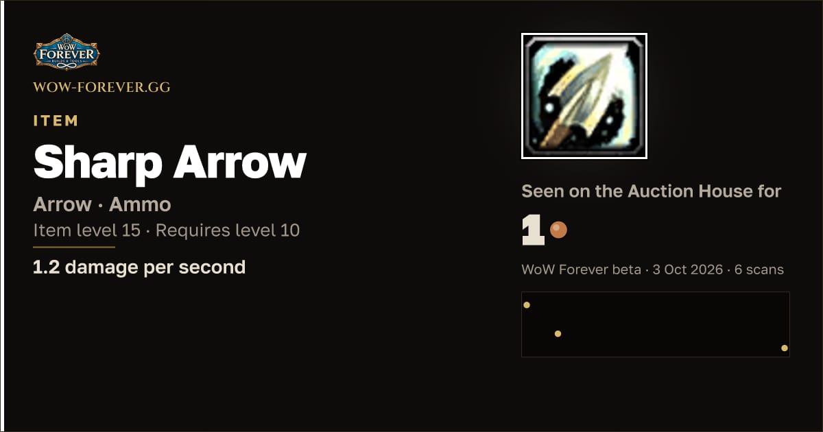The preview card for Sharp Arrow