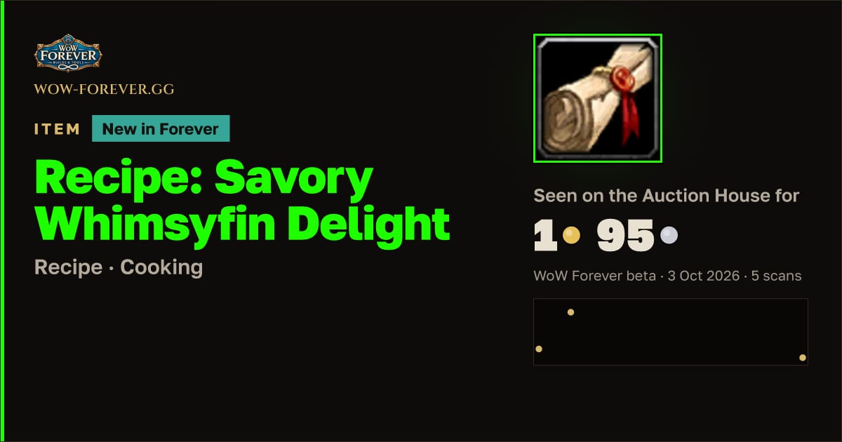 The preview card for Recipe: Savory Whimsyfin Delight