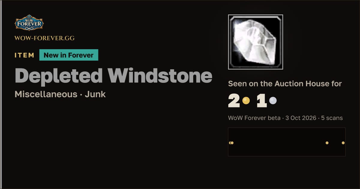 The preview card for Depleted Windstone