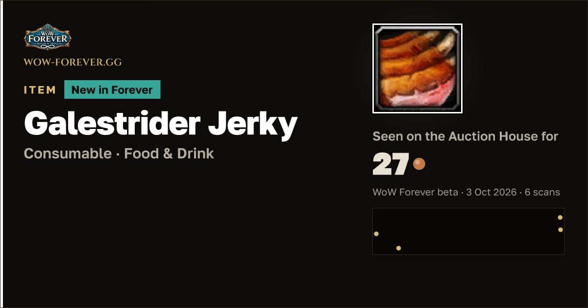 The preview card for Galestrider Jerky