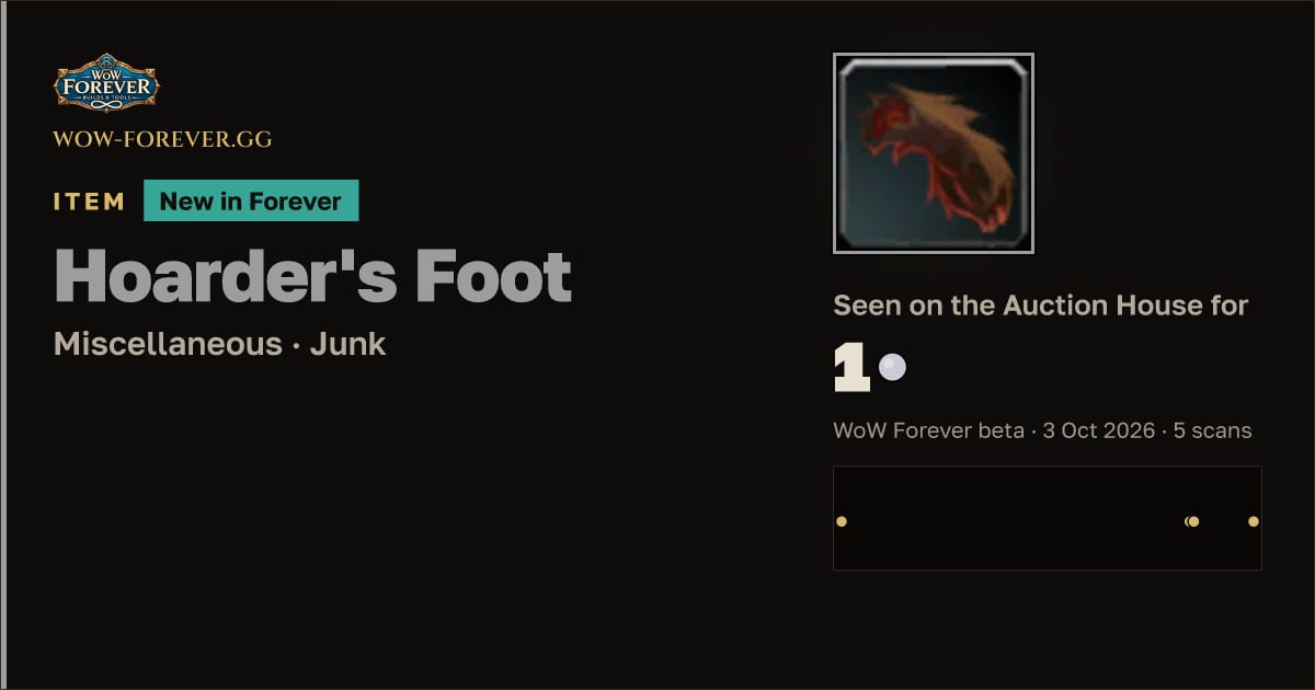 The preview card for Hoarder's Foot