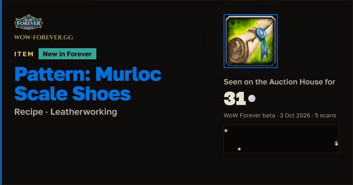The preview card for Pattern: Murloc Scale Shoes