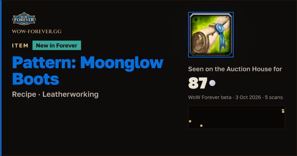 The preview card for Pattern: Moonglow Boots
