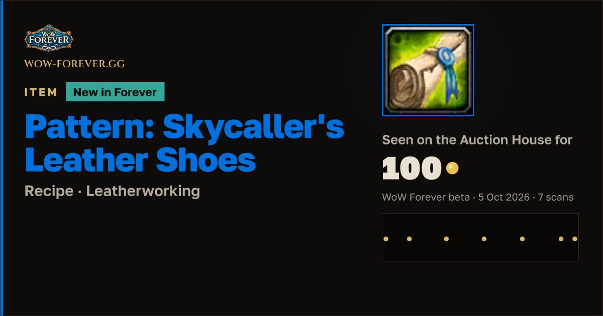 The preview card for Pattern: Skycaller's Leather Shoes