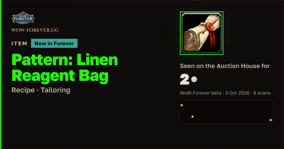The preview card for Pattern: Linen Reagent Bag