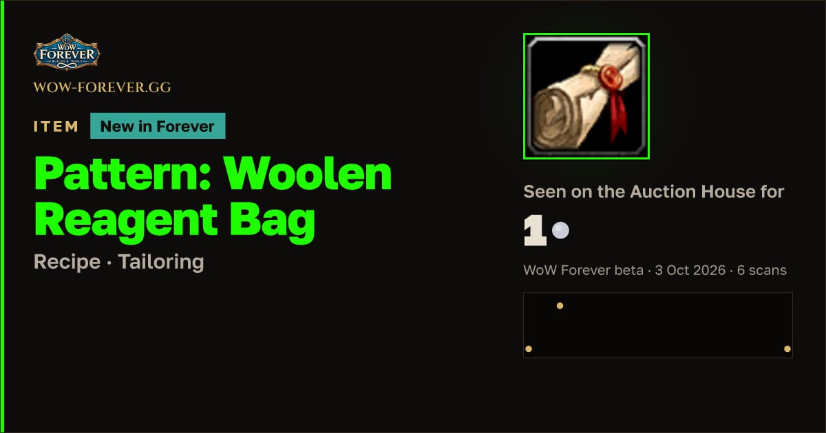 The preview card for Pattern: Woolen Reagent Bag