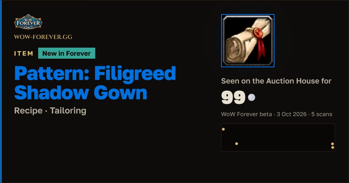 The preview card for Pattern: Filigreed Shadow Gown
