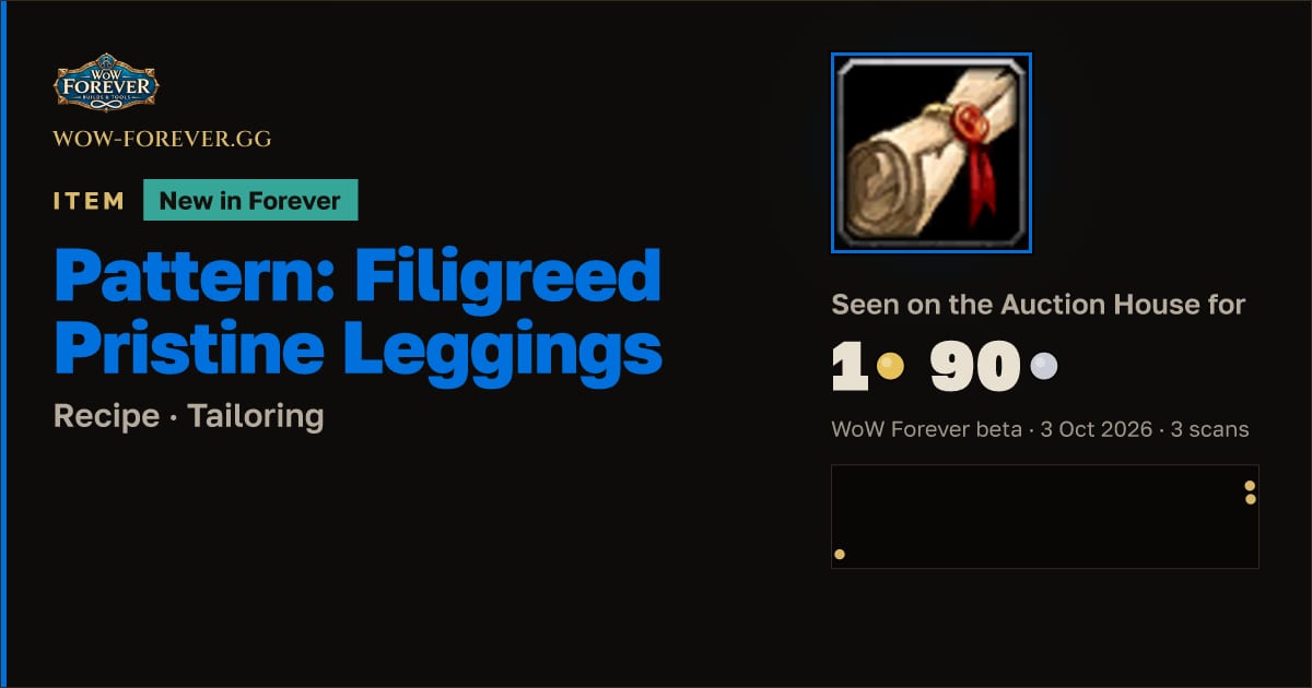 The preview card for Pattern: Filigreed Pristine Leggings