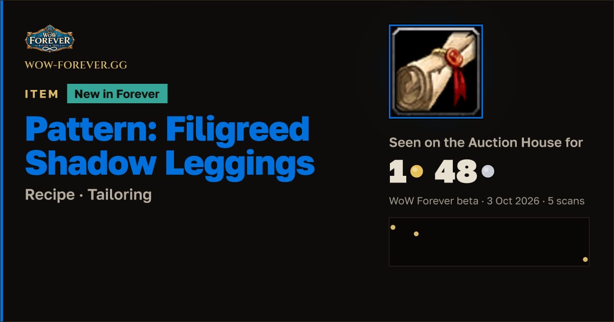 The preview card for Pattern: Filigreed Shadow Leggings