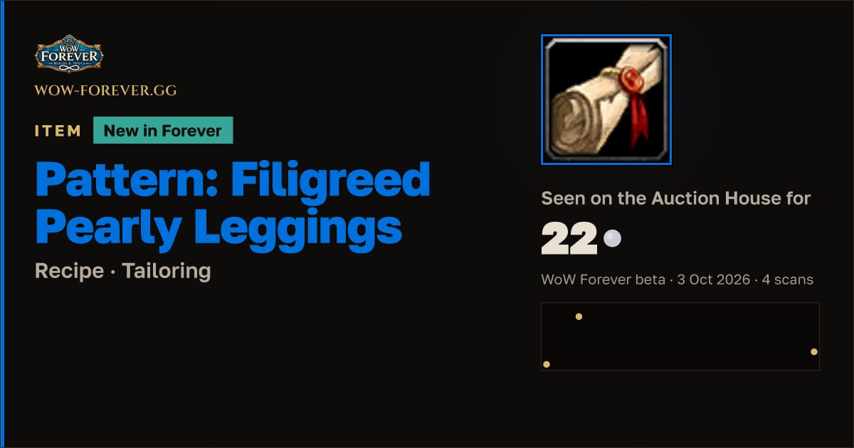 The preview card for Pattern: Filigreed Pearly Leggings