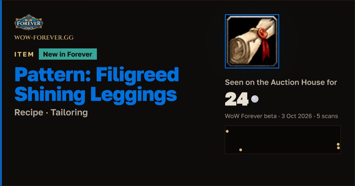 The preview card for Pattern: Filigreed Shining Leggings