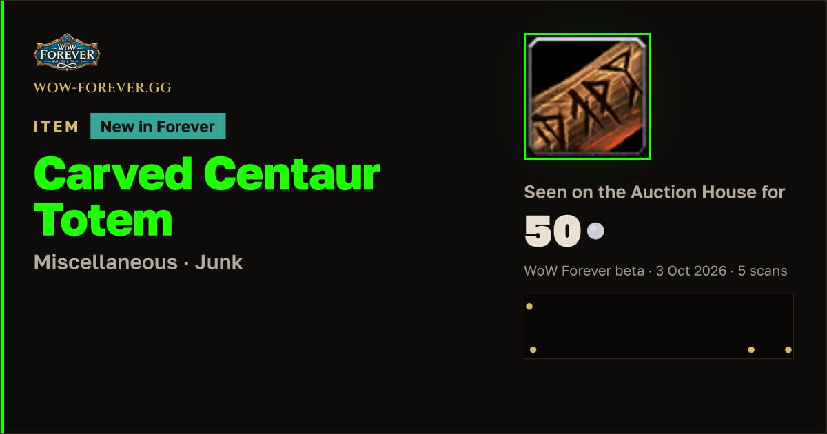 The preview card for Carved Centaur Totem