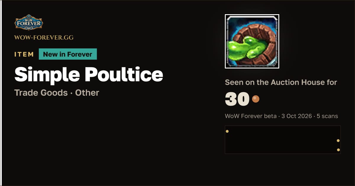 The preview card for Simple Poultice