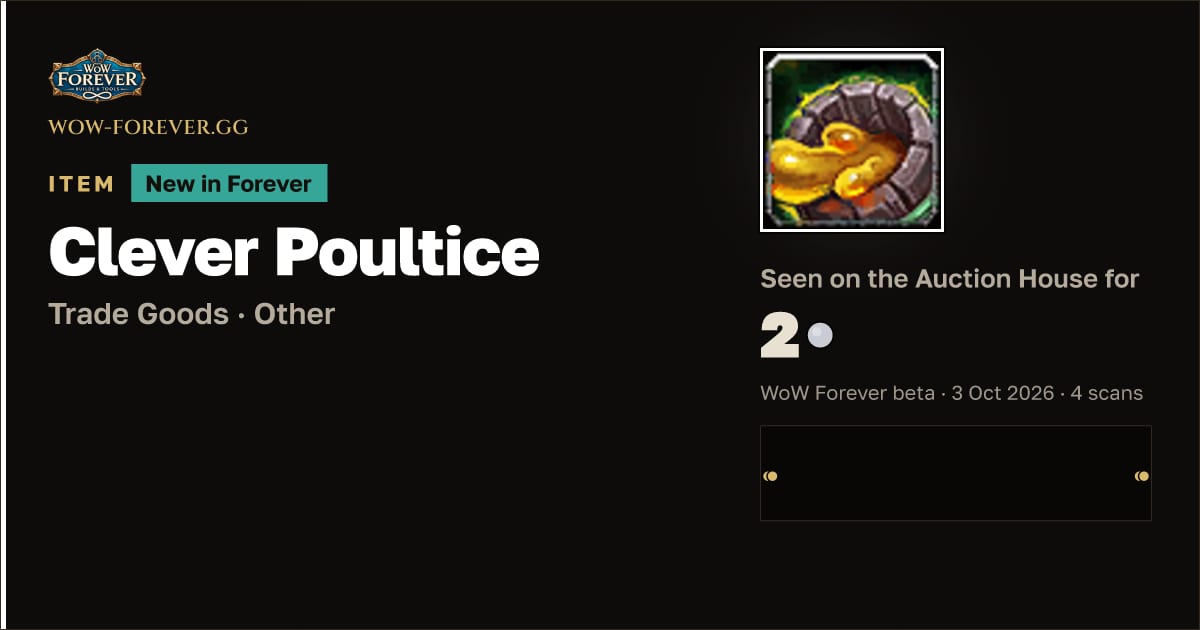 The preview card for Clever Poultice