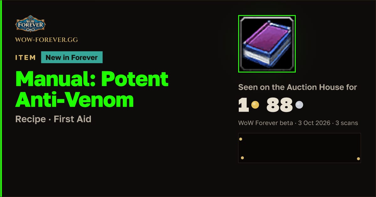 The preview card for Manual: Potent Anti-Venom