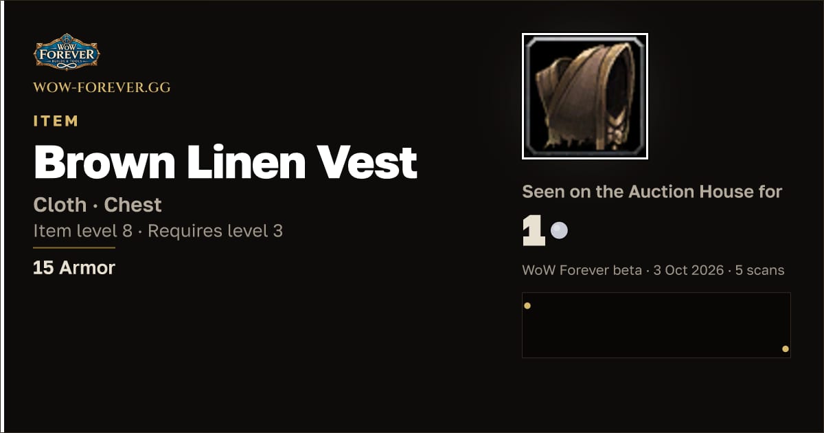 The preview card for Brown Linen Vest