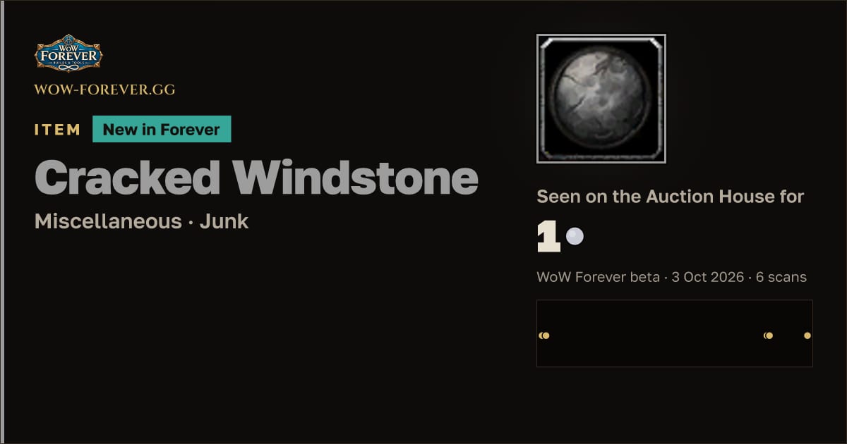 The preview card for Cracked Windstone