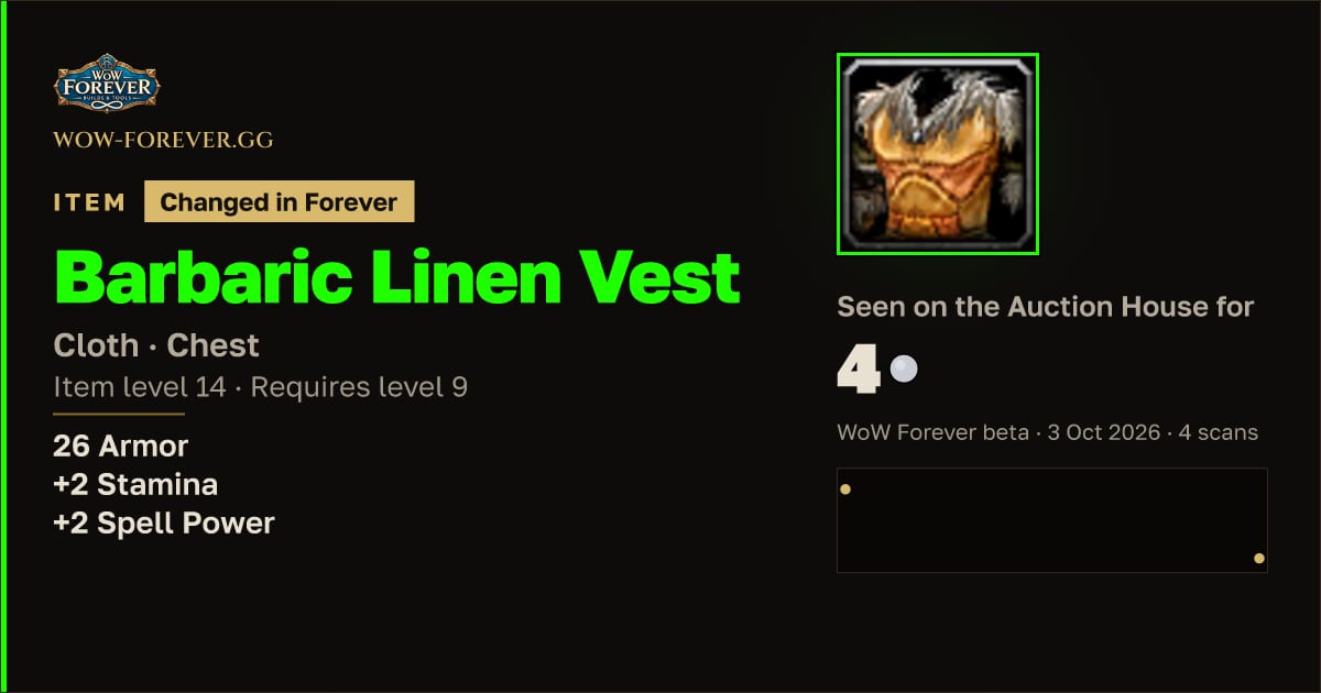 The preview card for Barbaric Linen Vest