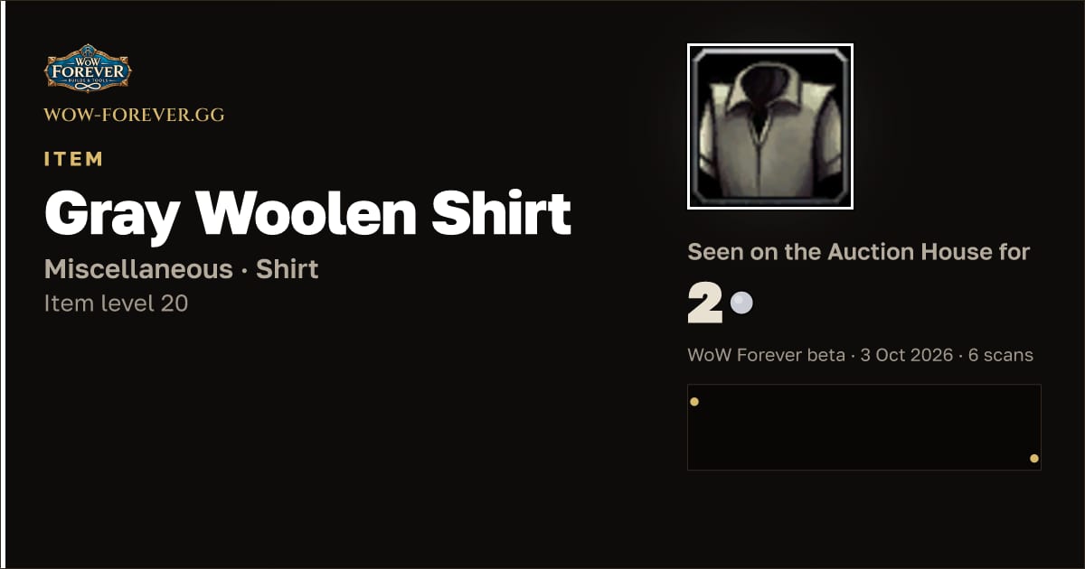 The preview card for Gray Woolen Shirt