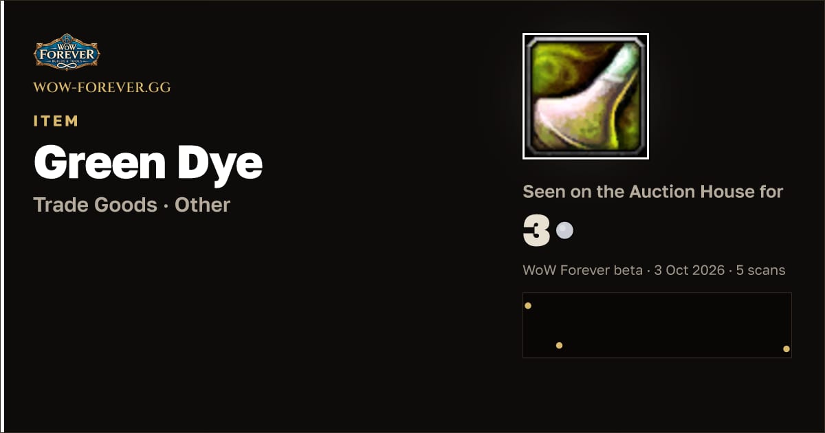 The preview card for Green Dye