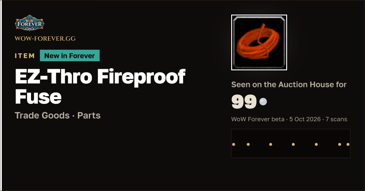 The preview card for EZ-Thro Fireproof Fuse