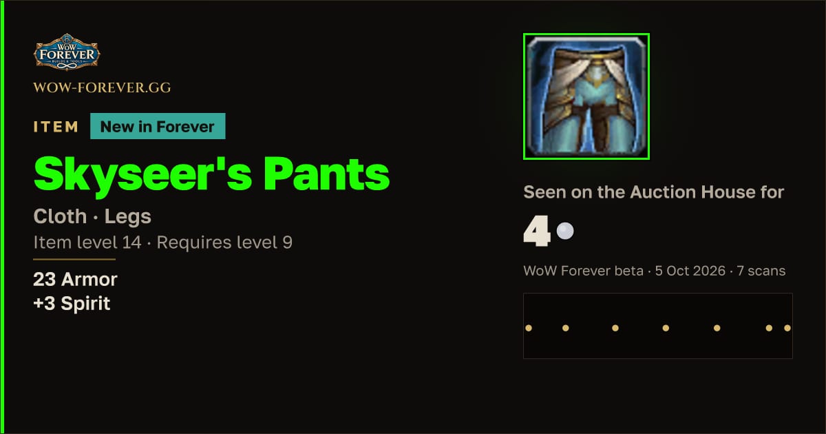 The preview card for Skyseer's Pants