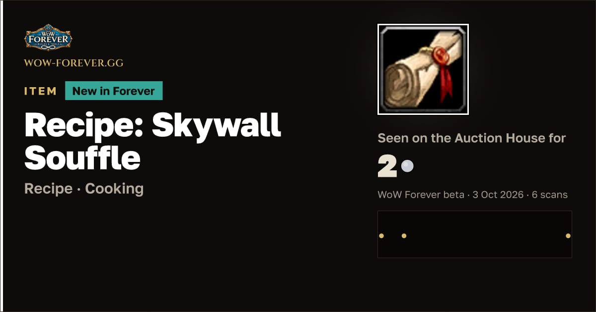 The preview card for Recipe: Skywall Souffle