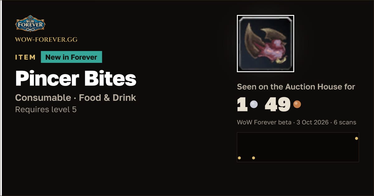 The preview card for Pincer Bites