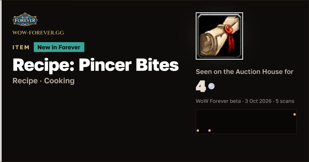 The preview card for Recipe: Pincer Bites
