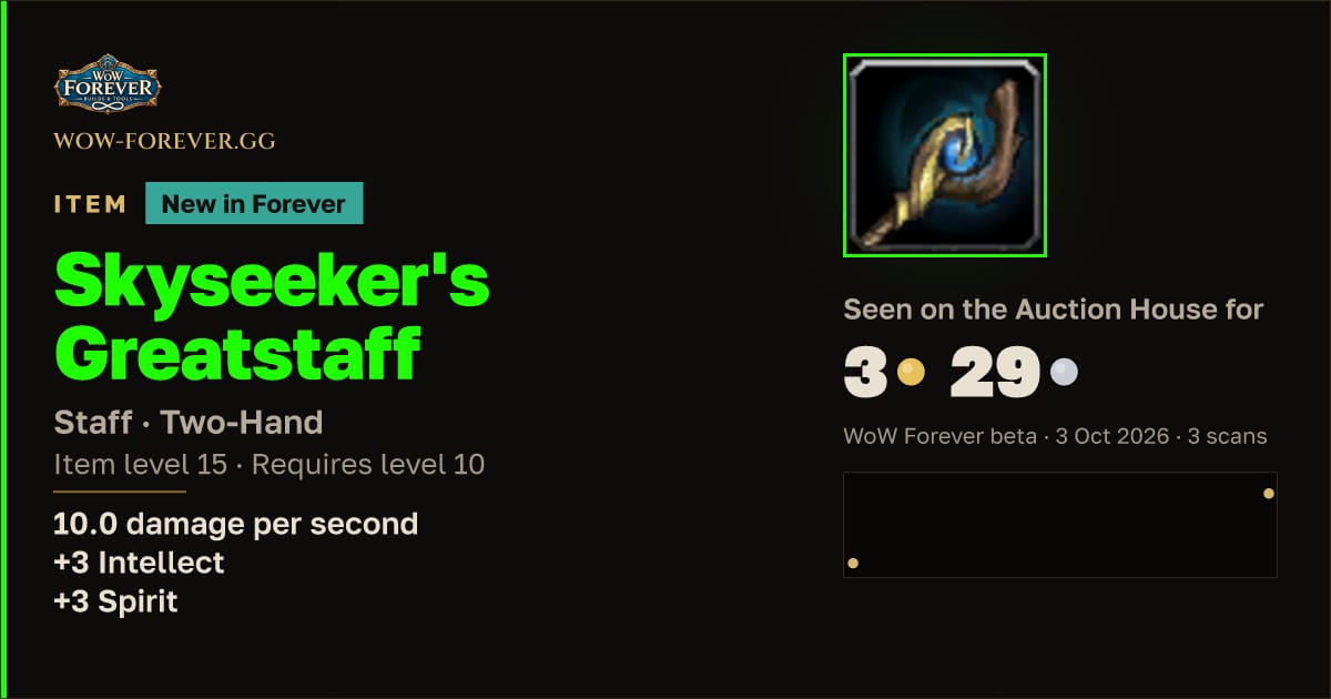 The preview card for Skyseeker's Greatstaff