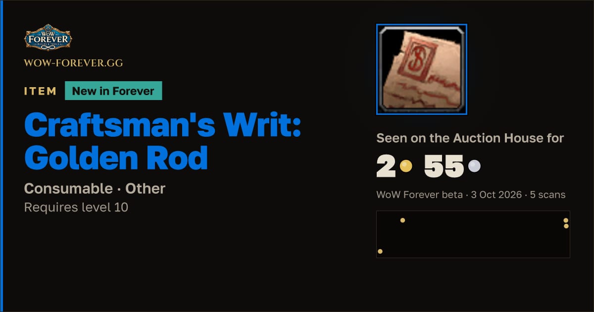 The preview card for Craftsman's Writ: Golden Rod