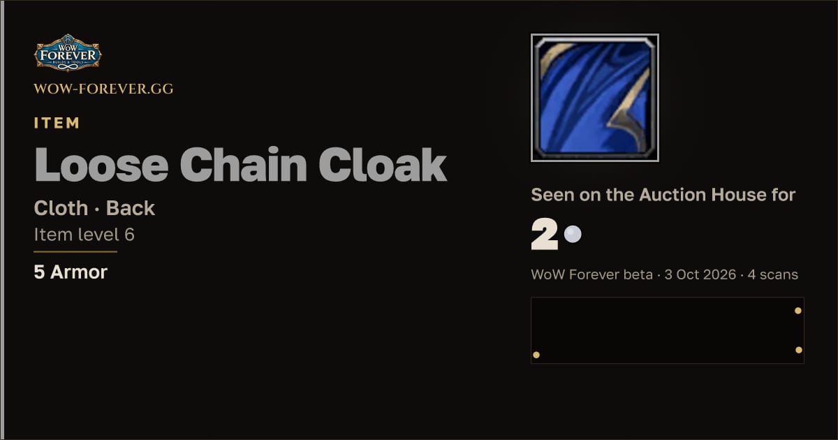 The preview card for Loose Chain Cloak
