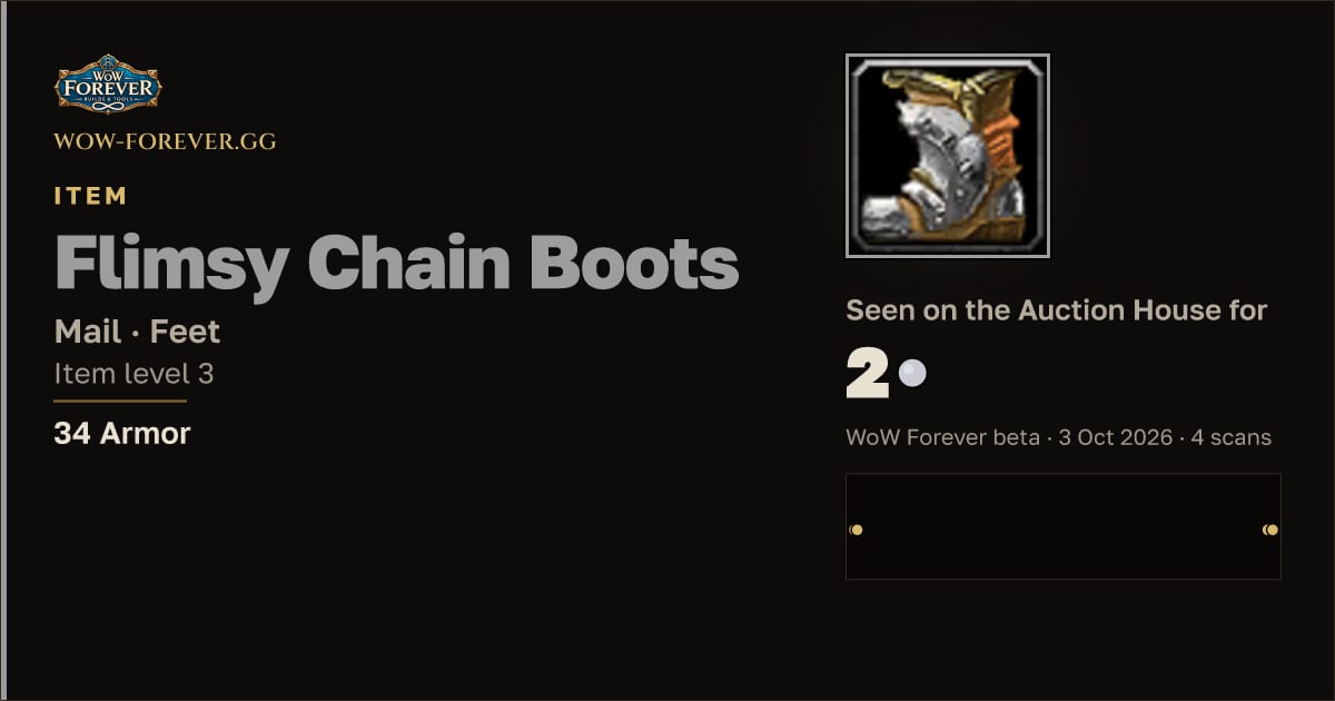 The preview card for Flimsy Chain Boots