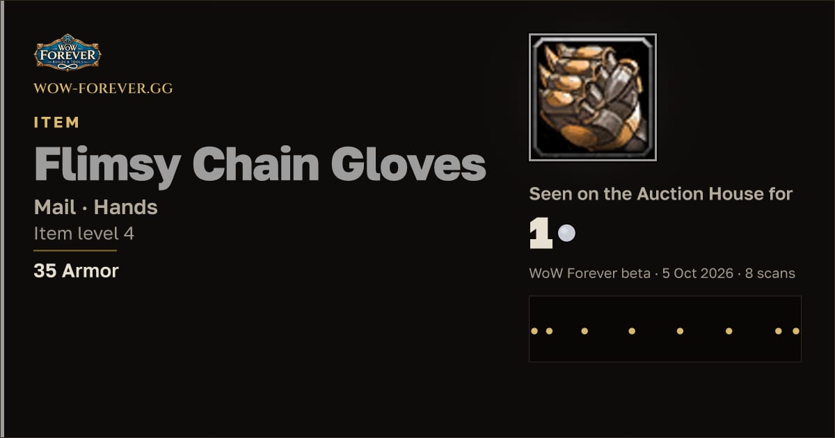 The preview card for Flimsy Chain Gloves