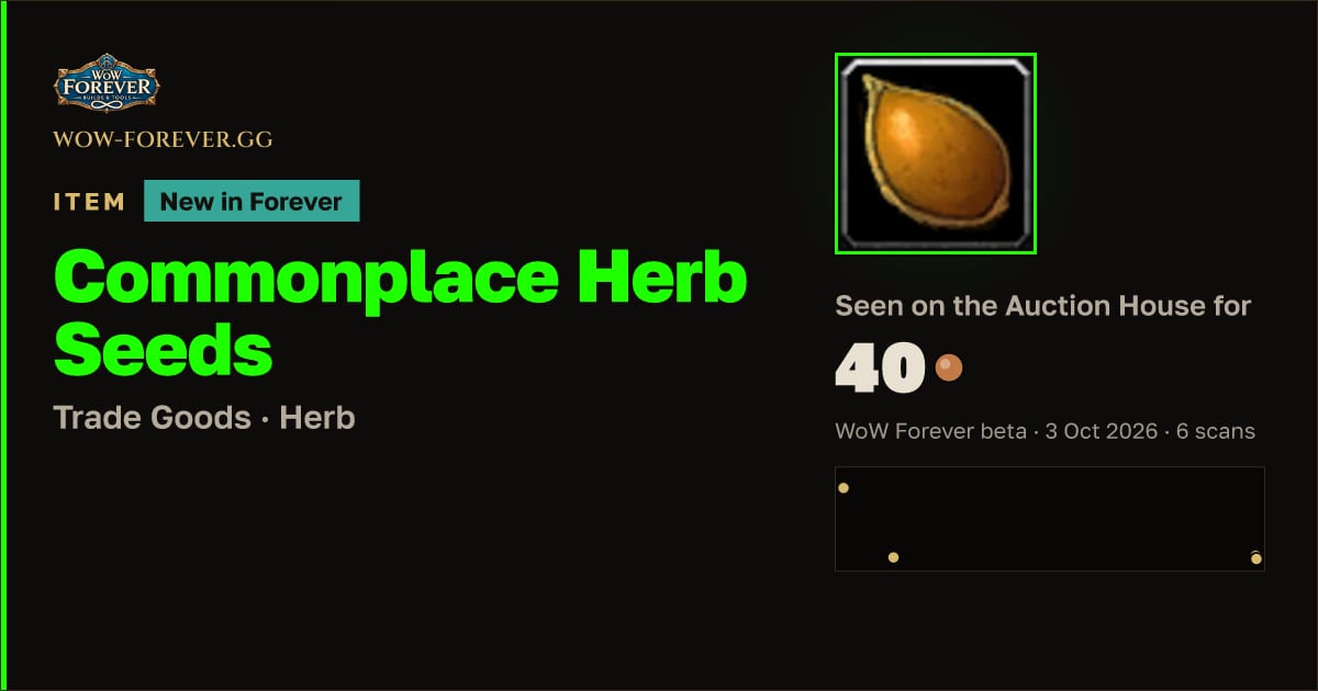 The preview card for Commonplace Herb Seeds