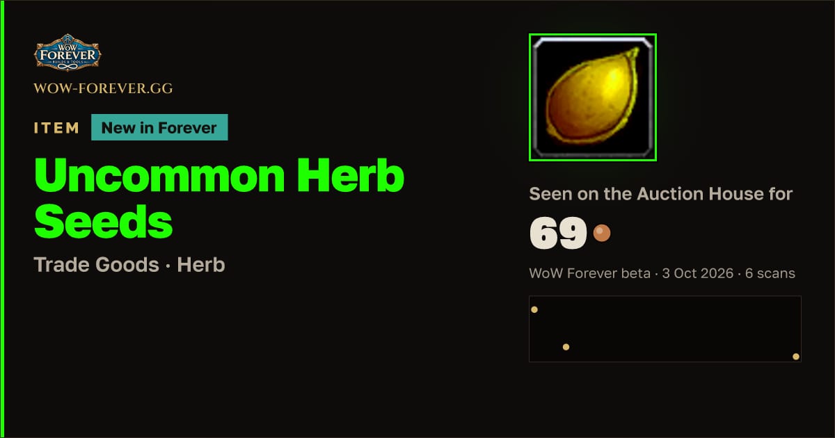 The preview card for Uncommon Herb Seeds