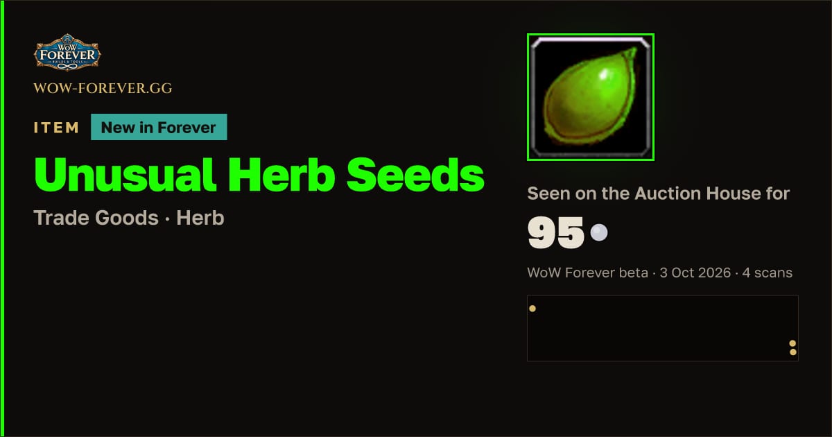 The preview card for Unusual Herb Seeds