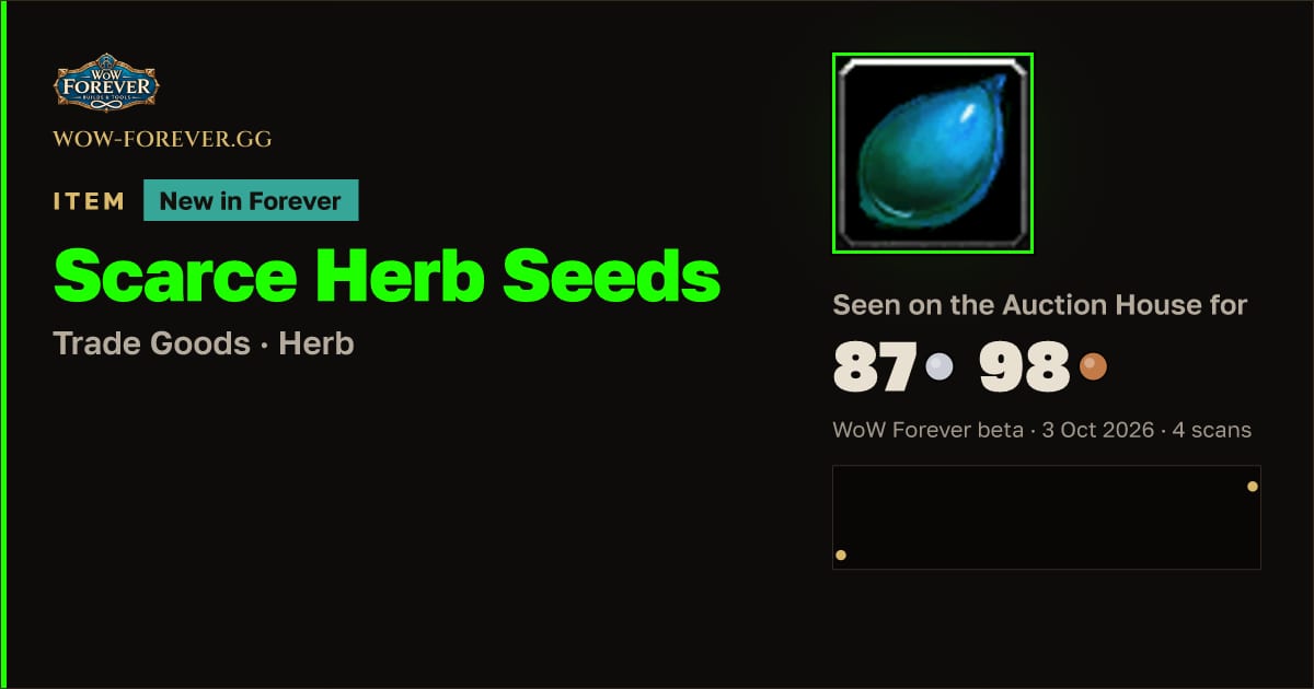 The preview card for Scarce Herb Seeds