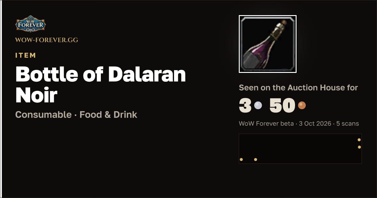 The preview card for Bottle of Dalaran Noir