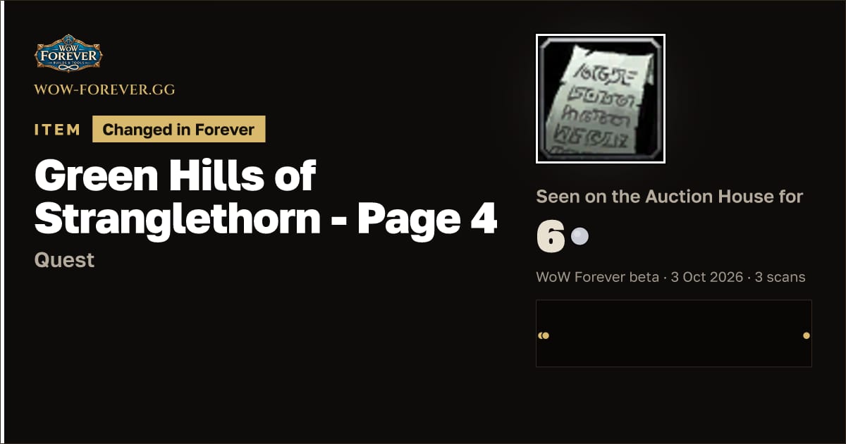 The preview card for Green Hills of Stranglethorn - Page 4